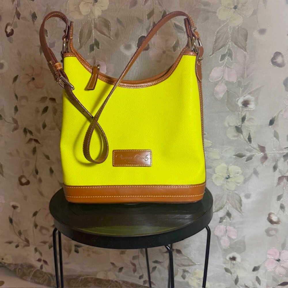 Dooney & Bourke, Small Leather Pebble Grain Hobo - Bright Yellow